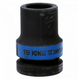 KING TONY Головка торцевая глубокая ударная четырехгранная 1", 19 мм, футорочная