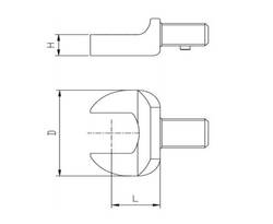 GARWIN Насадка для динамометрического ключа рожковая 13 мм, с посадочным квадратом 9х12