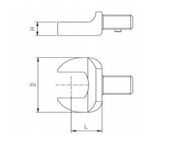 GARWIN Насадка для динамометрического ключа рожковая 17 мм, с посадочным квадратом 9х12